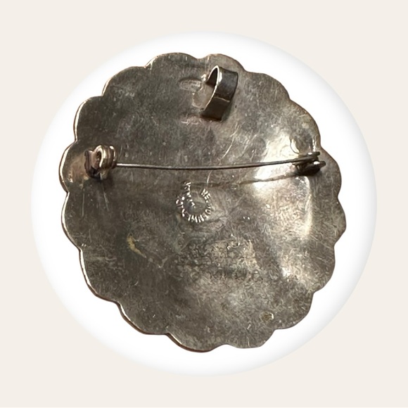 Vintage 60s/70s Brooch & Pendant, Alpaca Abalone Mother Of Pearl, Stamped Mexico - Picture 4 of 6